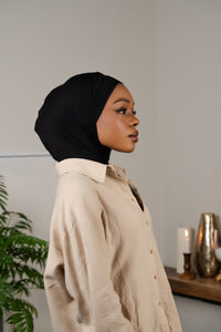Zip hijab - black