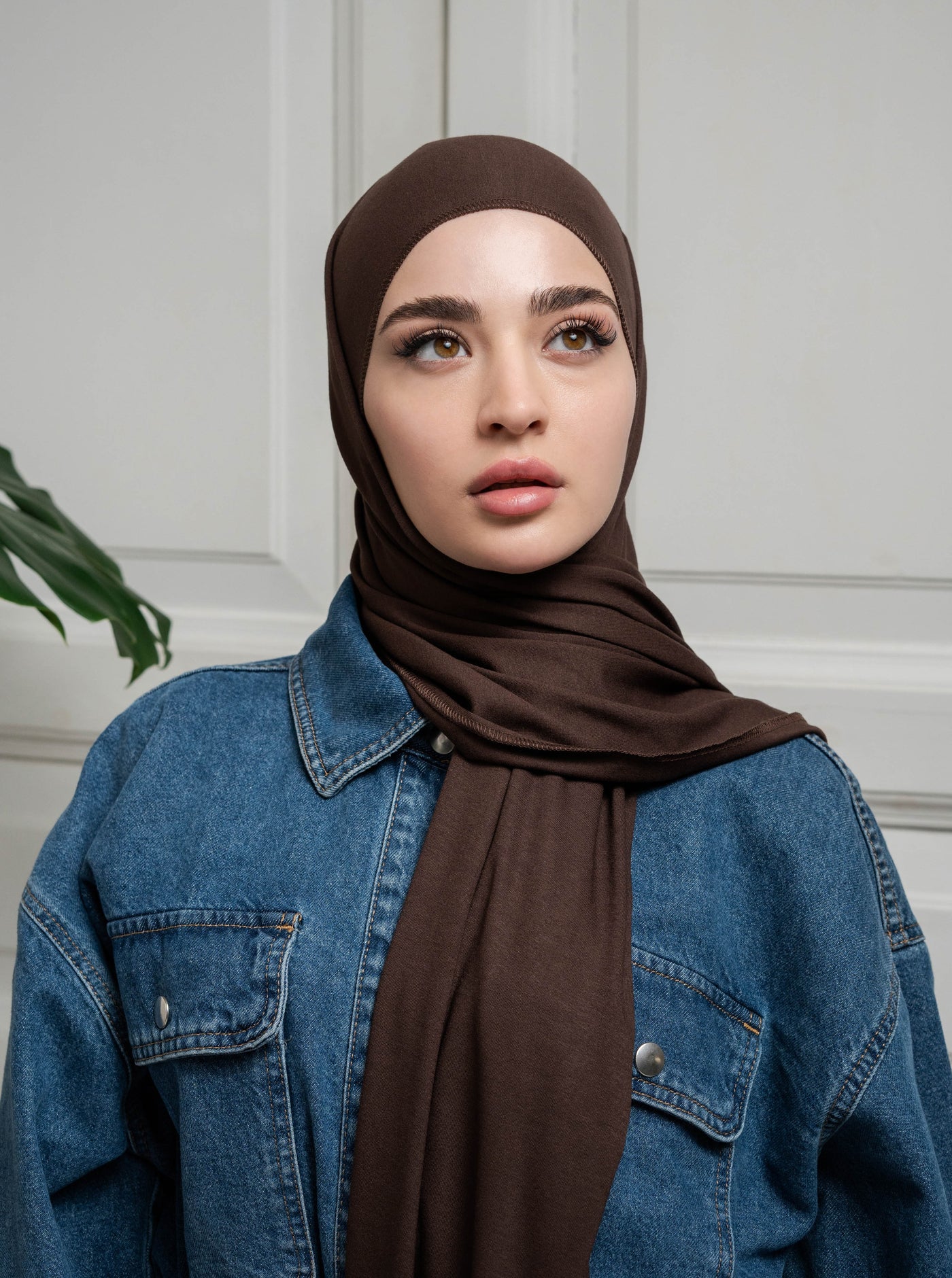Ultra-soft Jersey Hijab - darkbrown