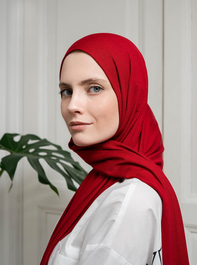 Ultra-soft Jersey Hijab - red