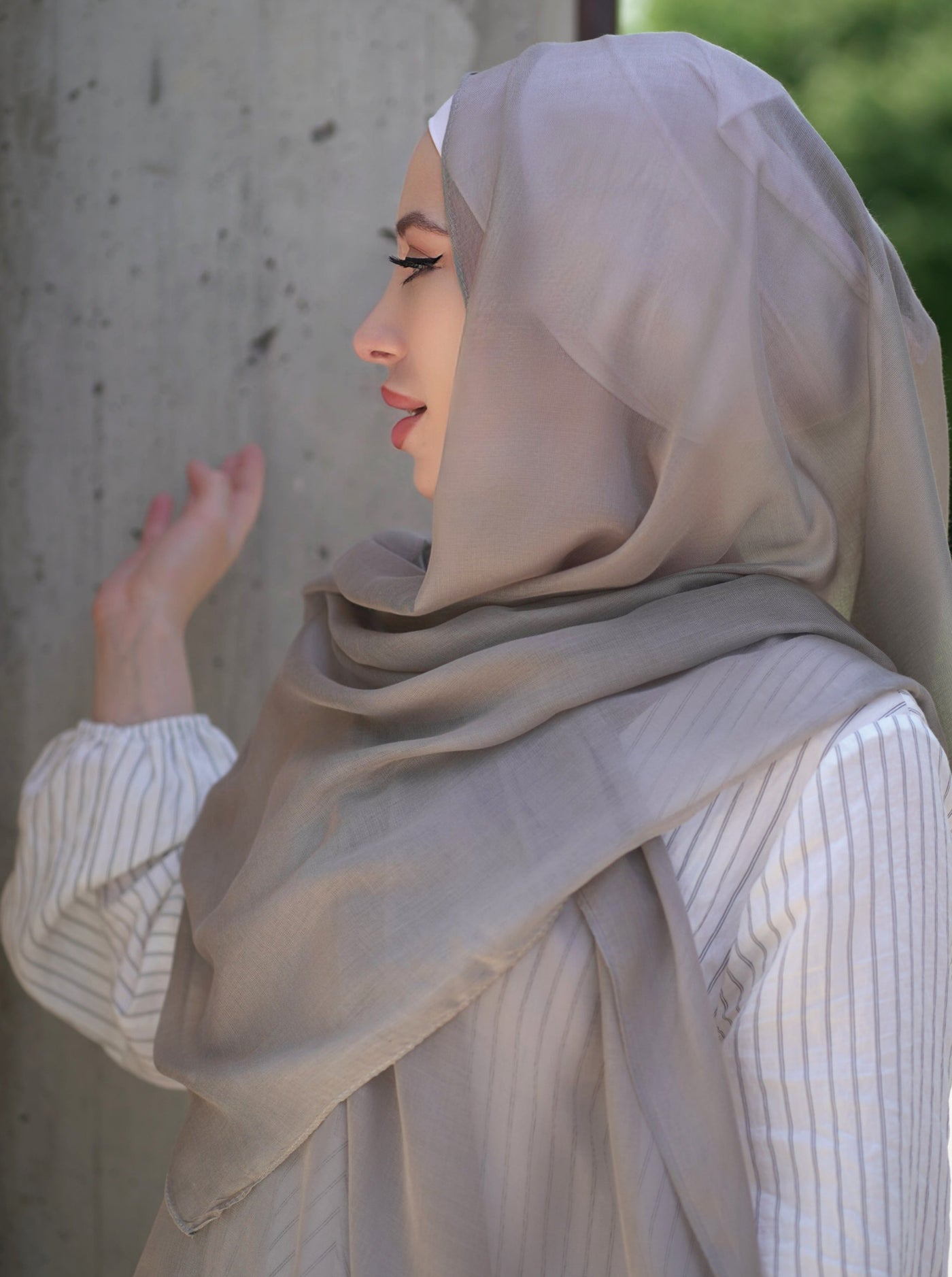 Airy modal scarf -  pure grey