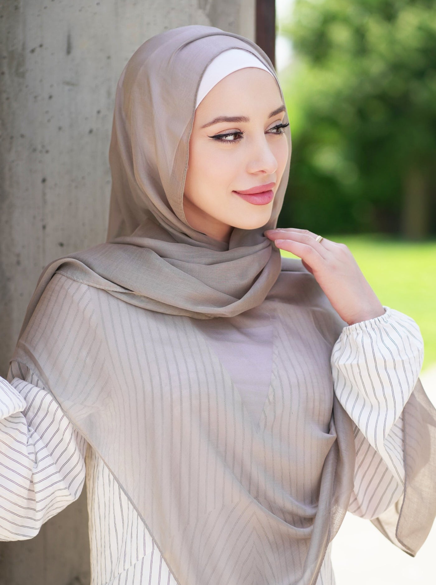 Airy modal scarf -  pure grey