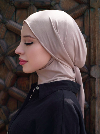 3in1 practical hijab - lightrose-beige
