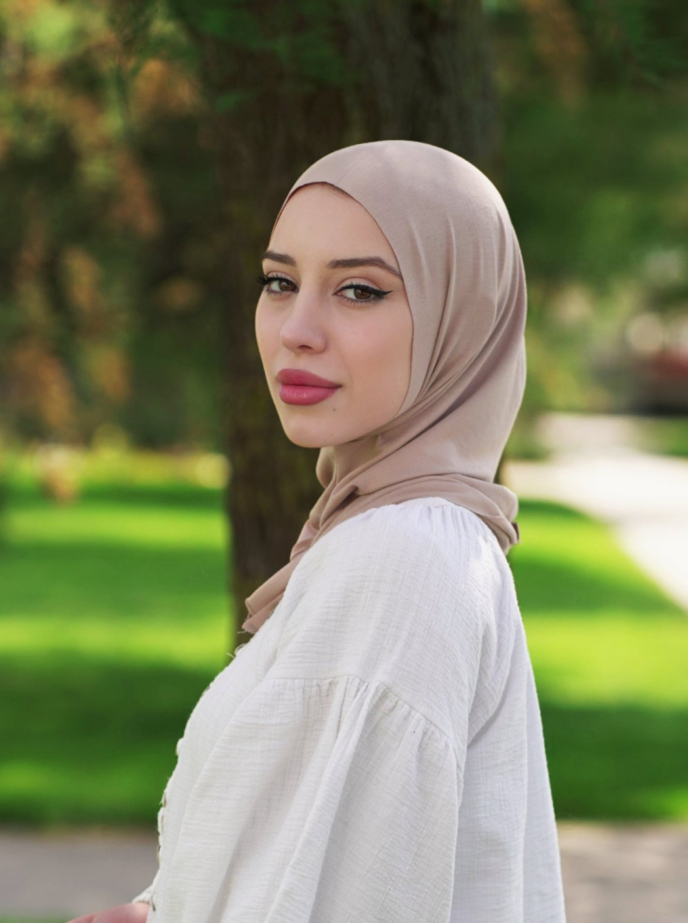 Practical hijab "Easy" - lightrose-beige