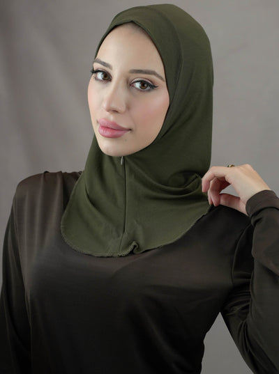 Zip hijab - army green