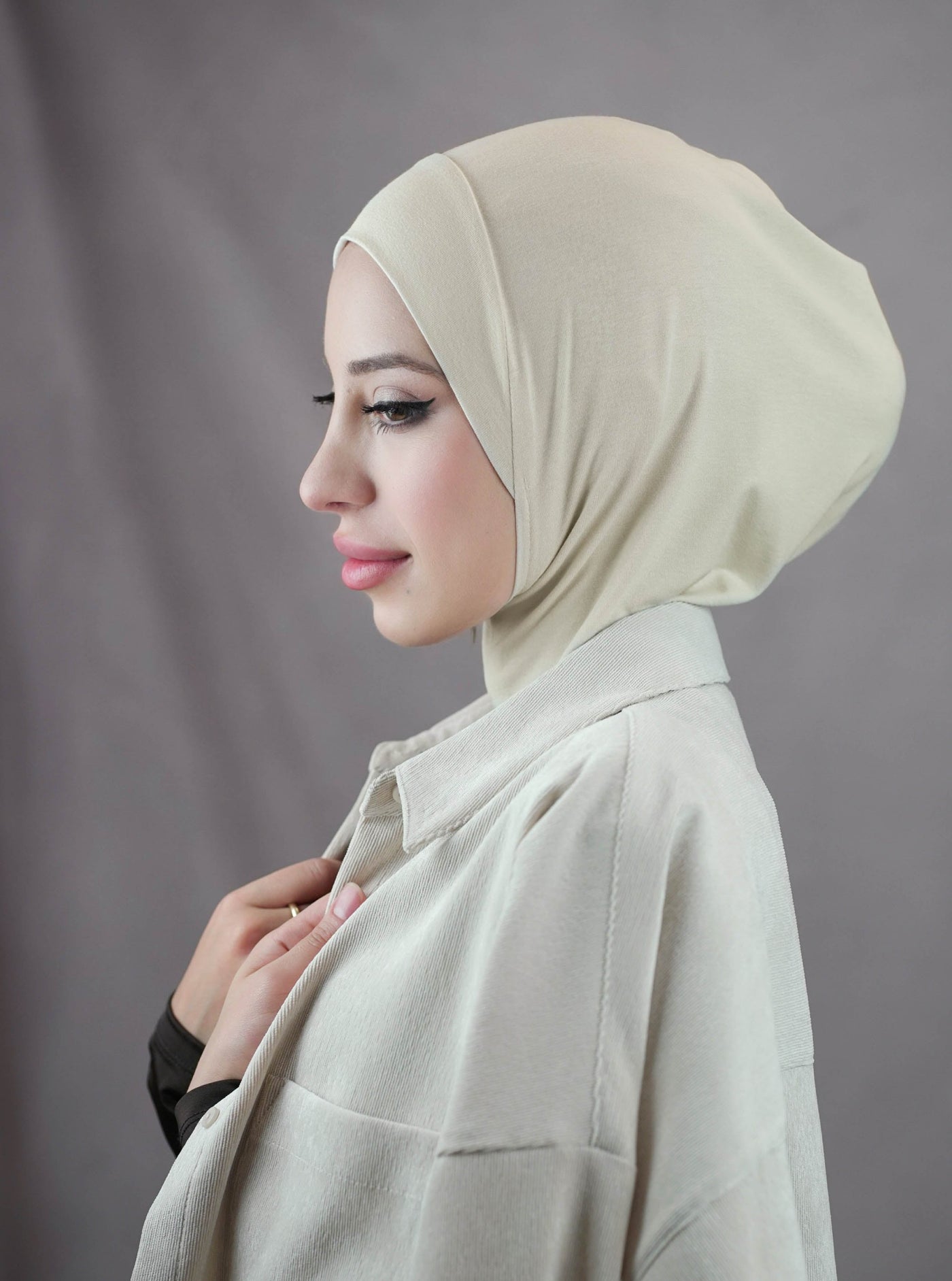 Zip hijab - creme