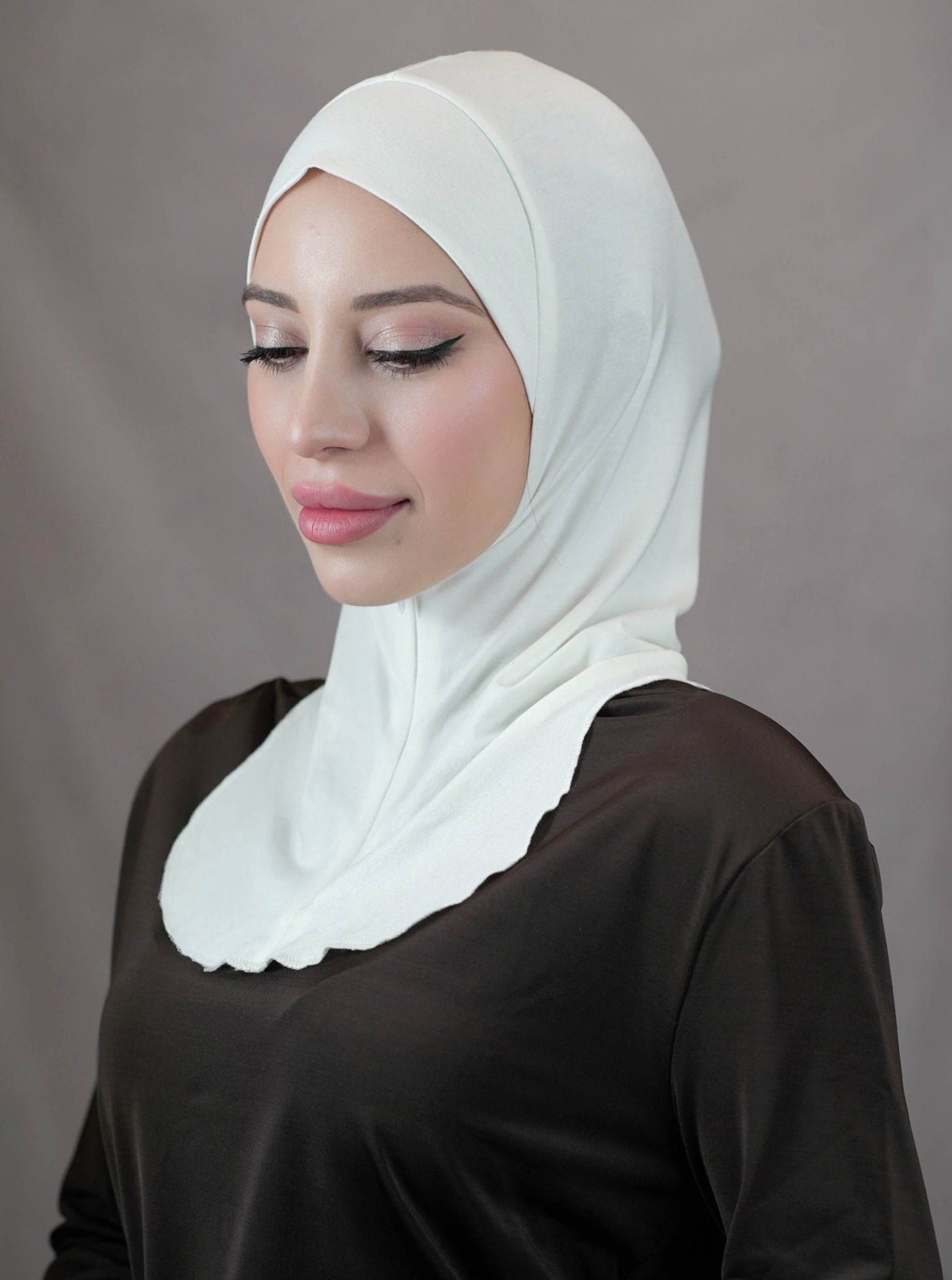 Zip hijab - cool white