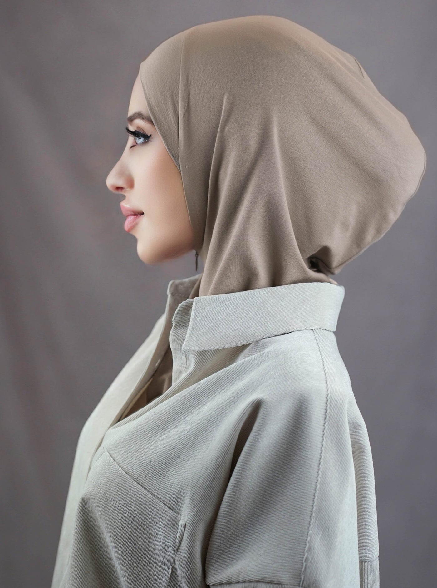 Zip hijab - taupe