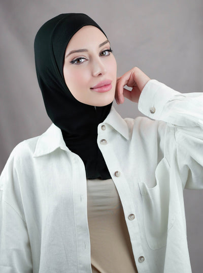 Zip hijab - black