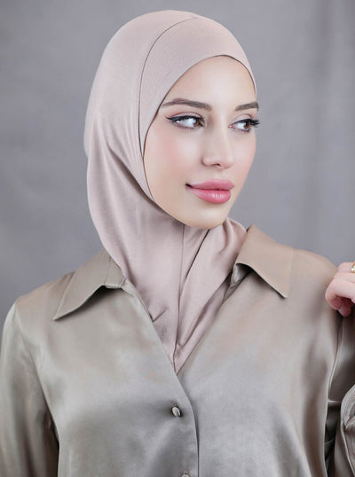 Zip hijab - lightrose-beige