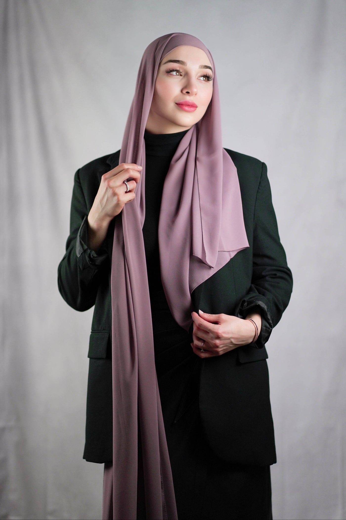 Instant Chiffon Hijab with undercap - lilac