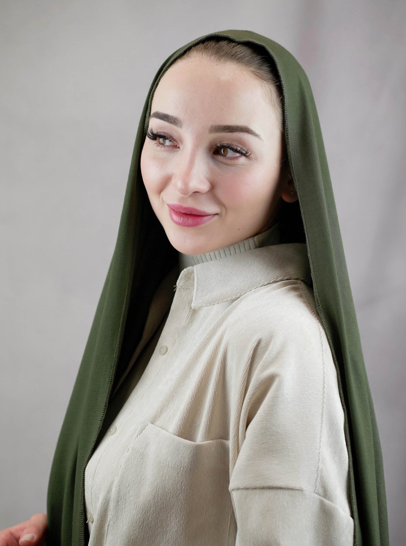 Ultra-soft Jersey Hijab - army green