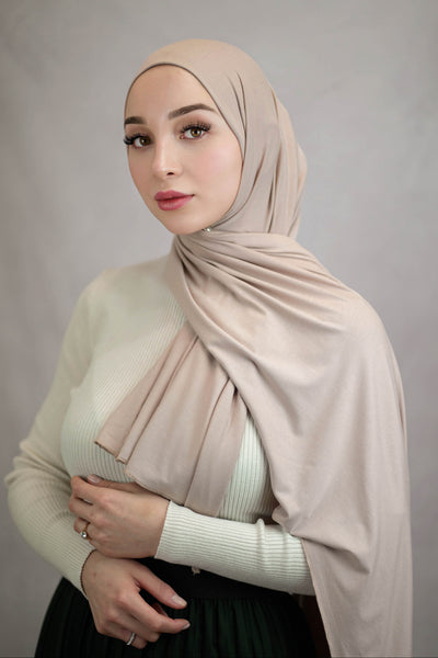 Ultra-soft Jersey Hijab - lightrose-beige