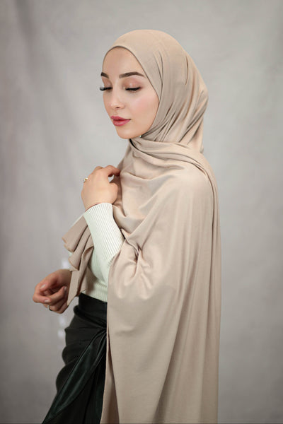 Ultra-soft Jersey Hijab - lightrose-beige