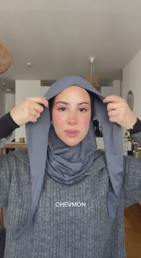 3in1 practical hijab - darkbrown