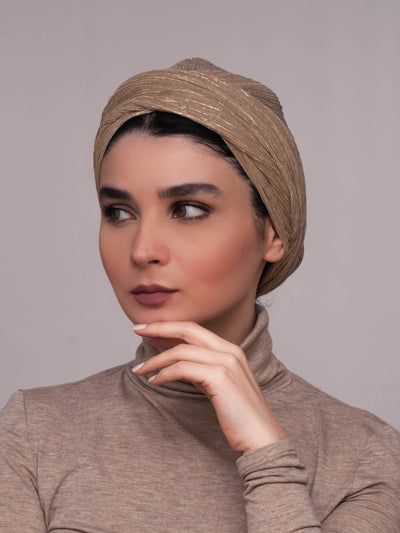 Shimmering practical turban - gold - CHEVMON