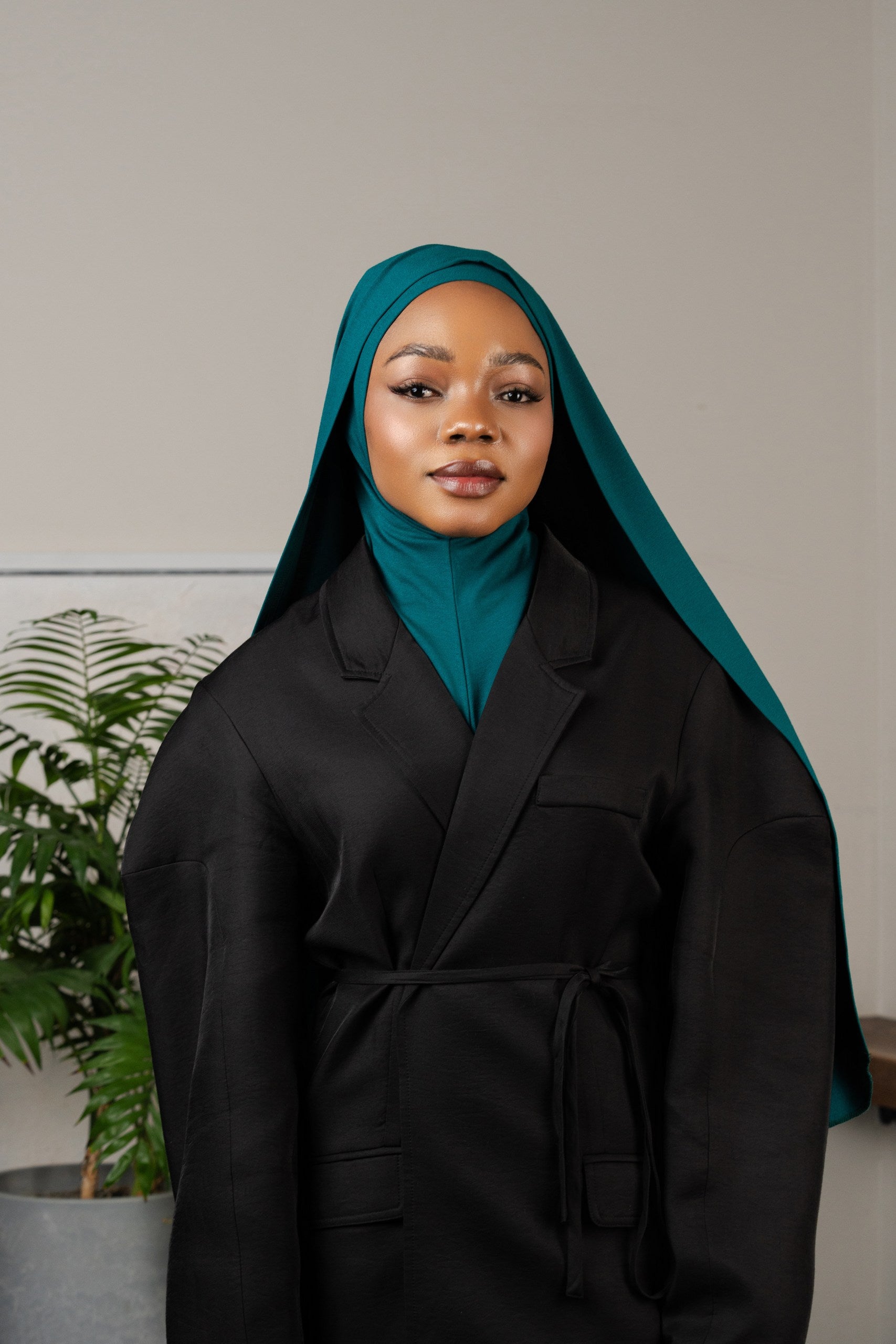 Chevmon 2Go Instant Hijab Set - green - ready-to-wear hijab scarf and bonnet
