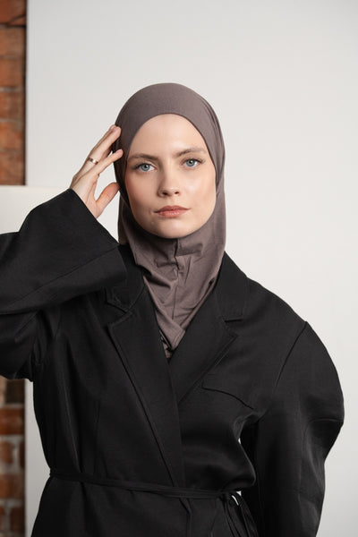 Hijab pratique 3en1 - gris foncé