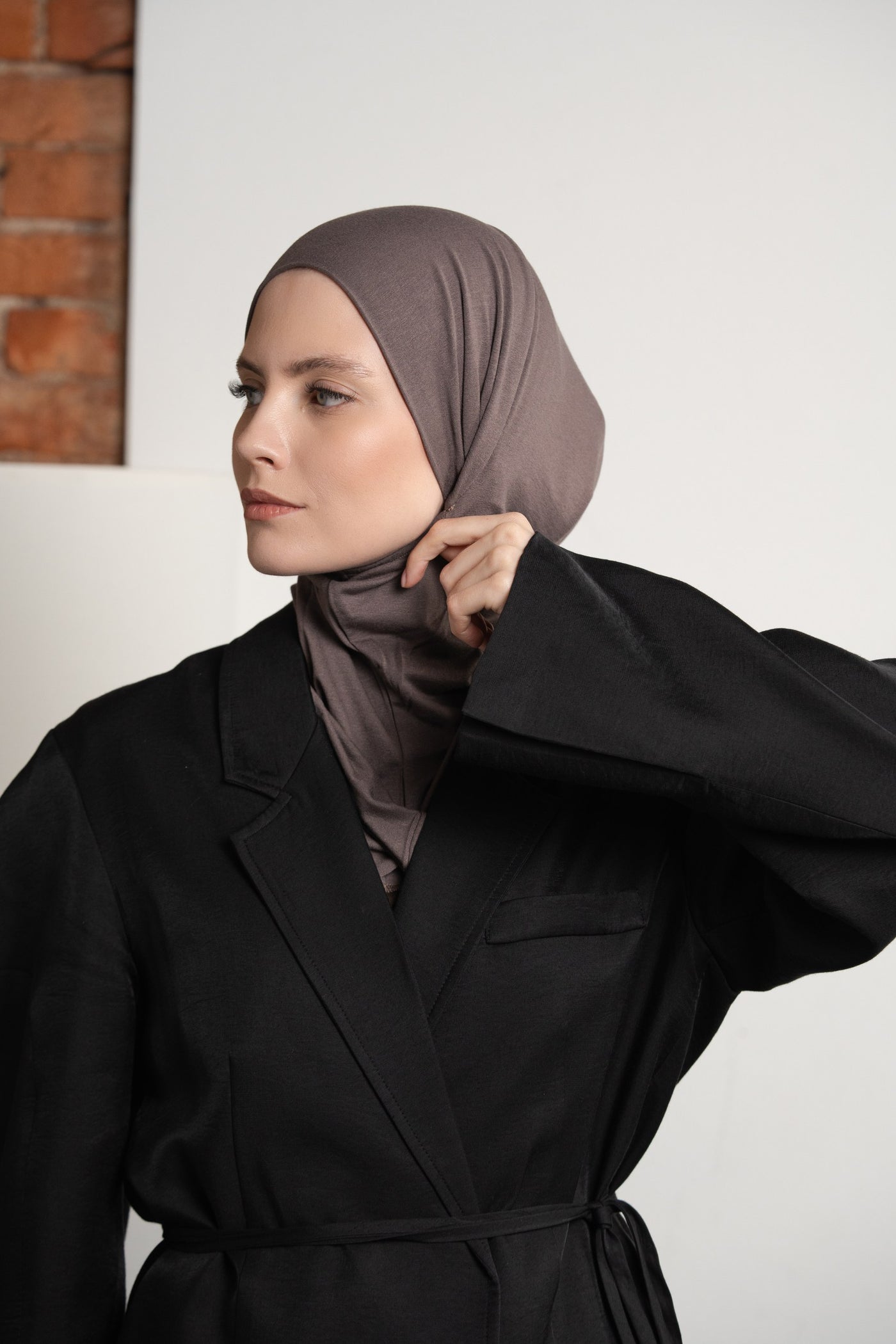 Hijab pratique 3en1 - gris foncé