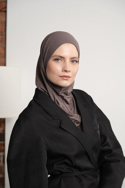 Hijab pratique 3en1 - gris foncé