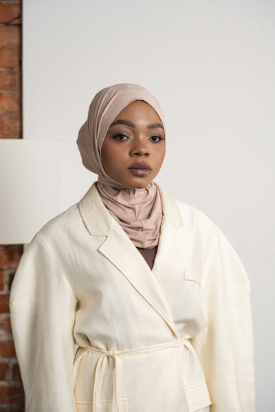 Hijab pratique 3en1 - rose clair-beige