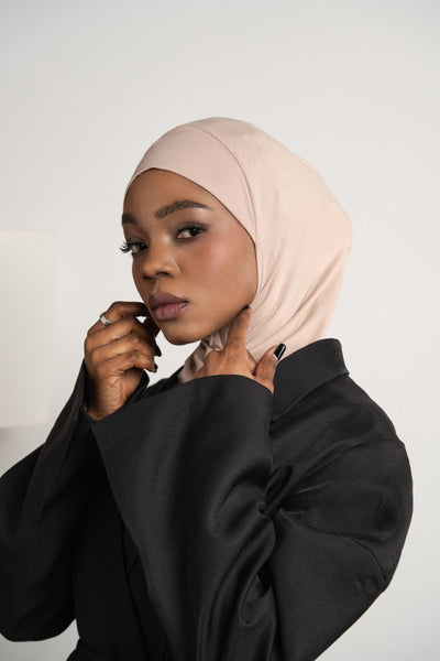 Zip hijab - lightrose-beige