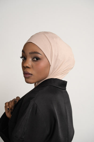 Zip hijab - lightrose-beige