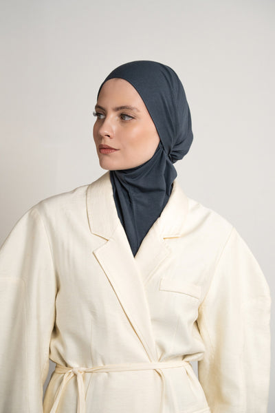 Hijab pratique 3en1 - gris bleu