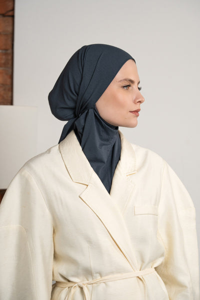 Hijab pratique 3en1 - gris bleu