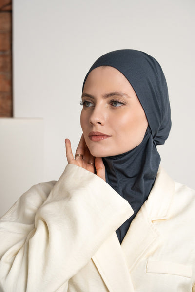 Hijab pratique 3en1 - gris bleu