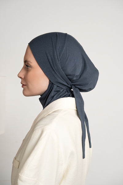 Hijab pratique 3en1 - gris bleu