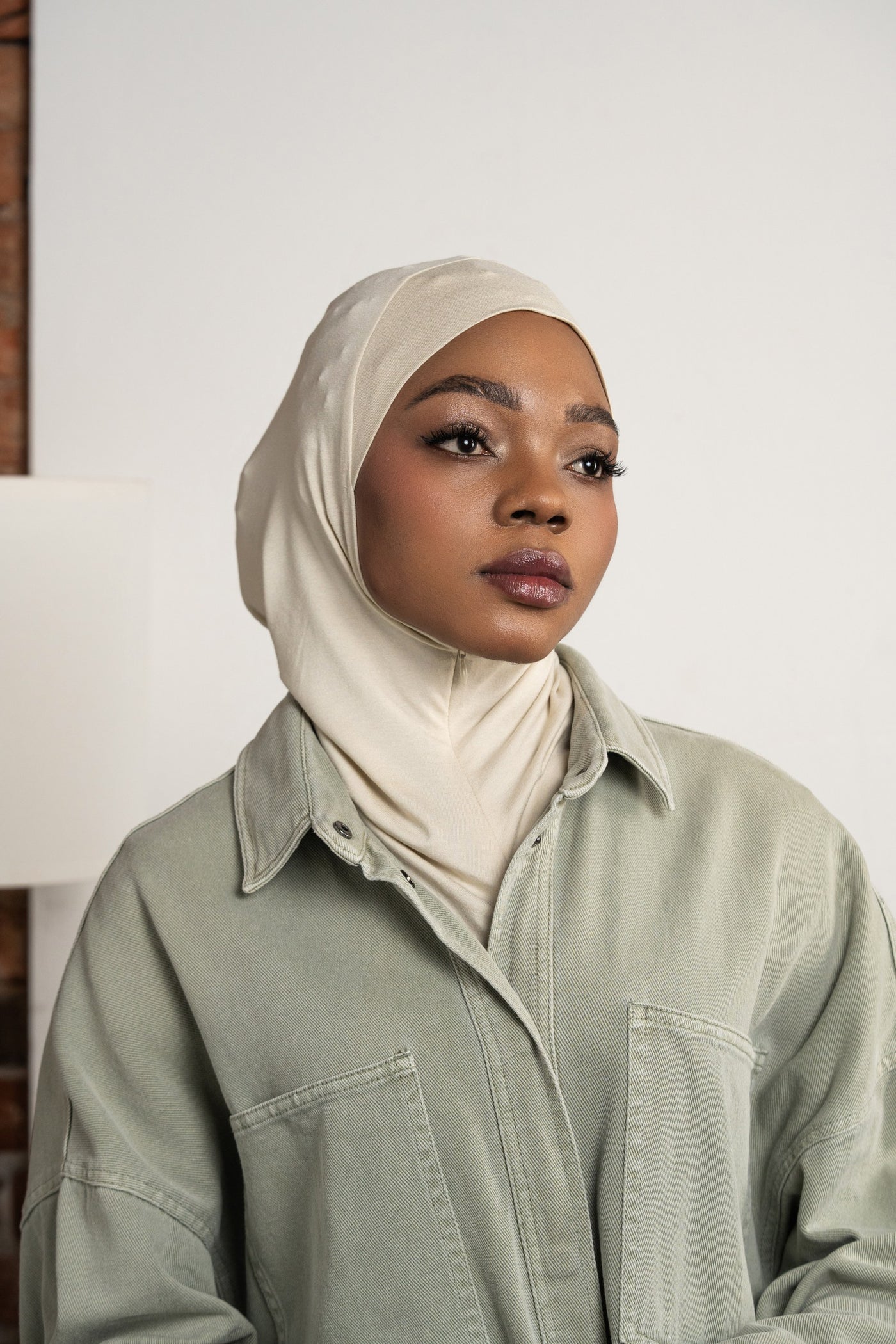 Hijab zippé - crème