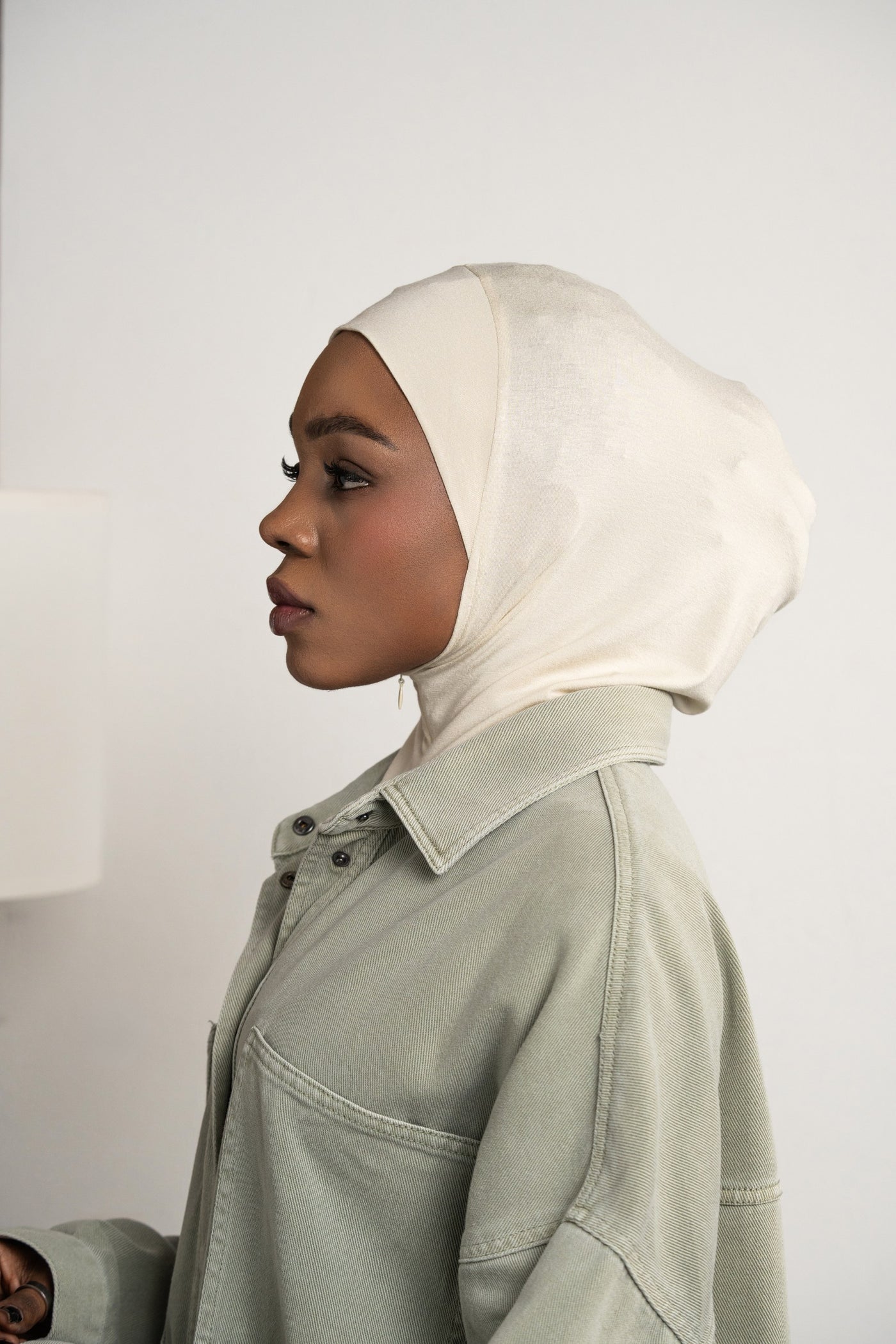Hijab zippé - crème
