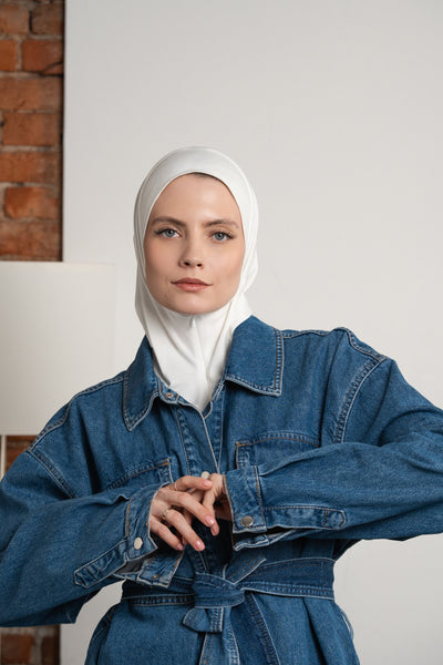 Hijab zippé - blanc chaud
