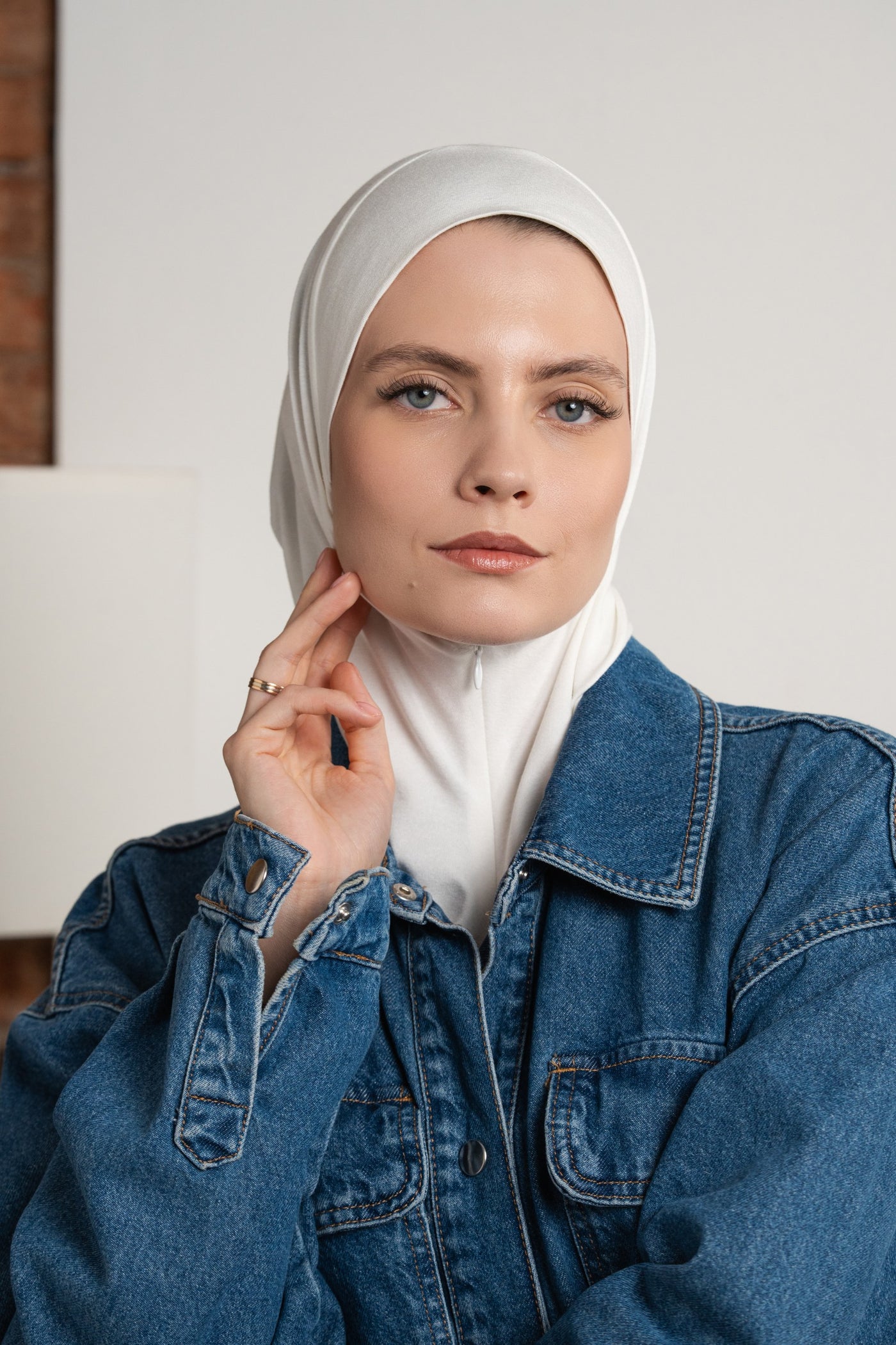 Hijab zippé - blanc chaud