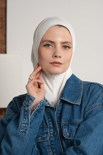 Hijab zippé - blanc chaud