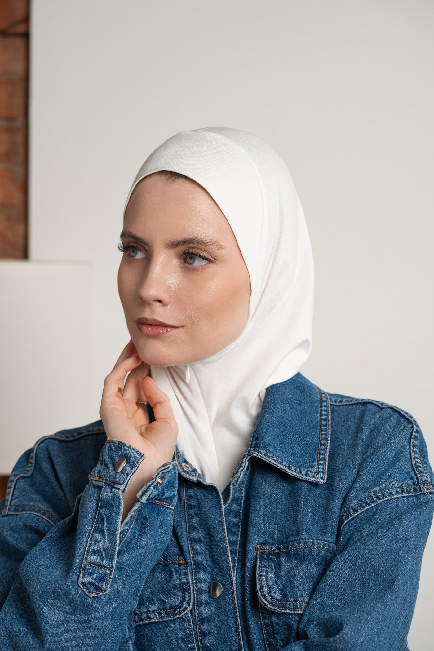 Hijab zippé - blanc chaud