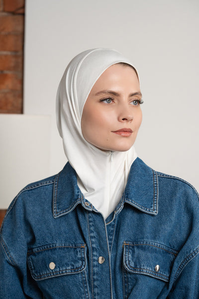 Hijab zippé - blanc chaud