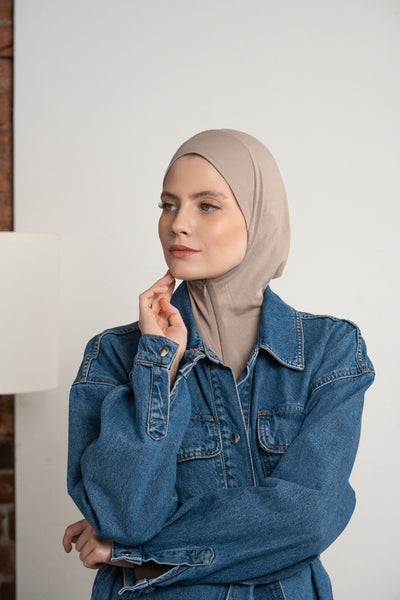 Hijab zippé - taupe