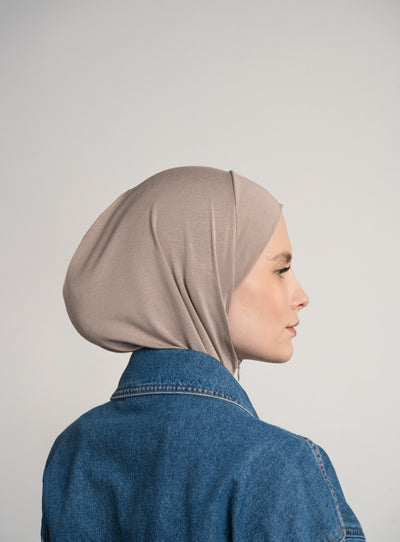 Hijab zippé - taupe