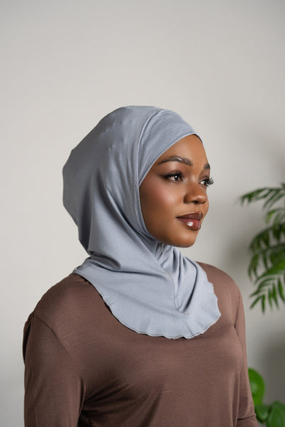 Hijab zippé - gris clair