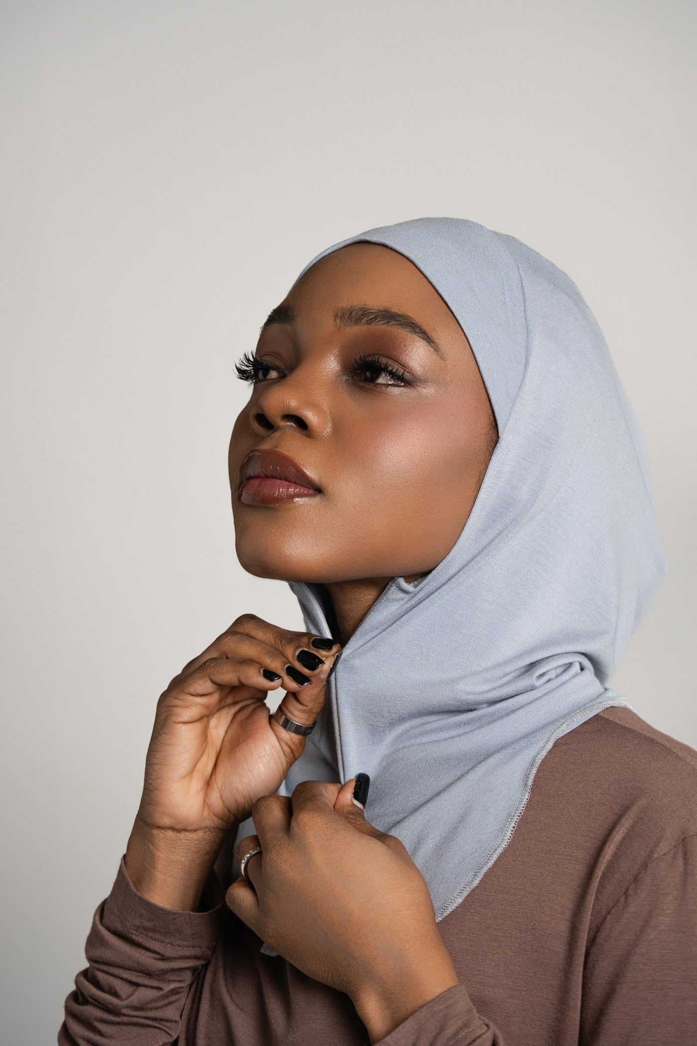 Hijab zippé - gris clair