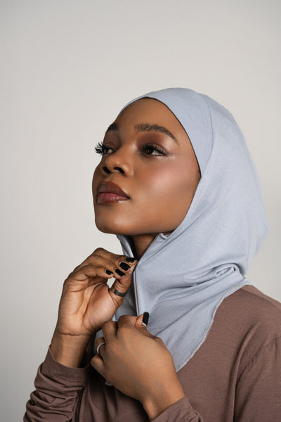 Hijab zippé - gris clair