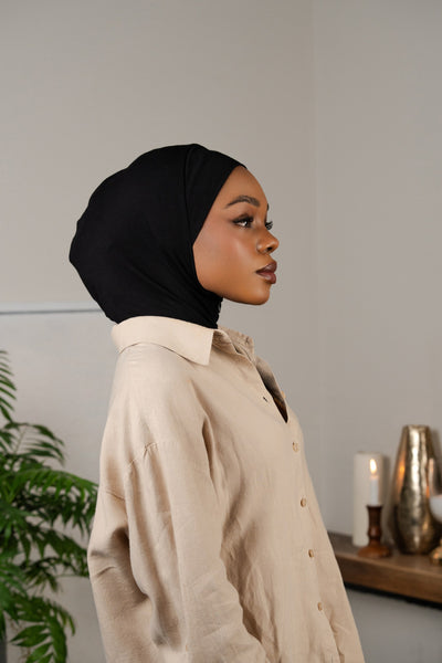 Hijab mit Reißverschluss – schwarz