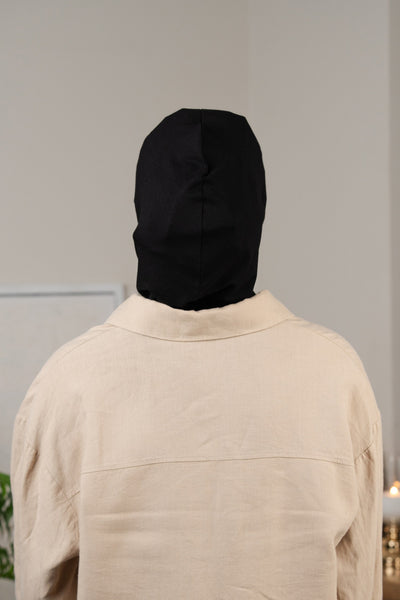 Hijab mit Reißverschluss – schwarz