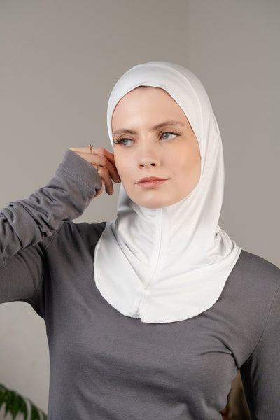Hijab zippé - blanc froid