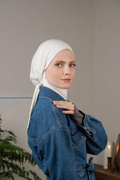 3in1 praktischer Hijab - weiß