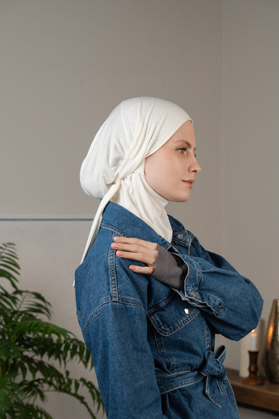 3in1 praktischer Hijab - weiß
