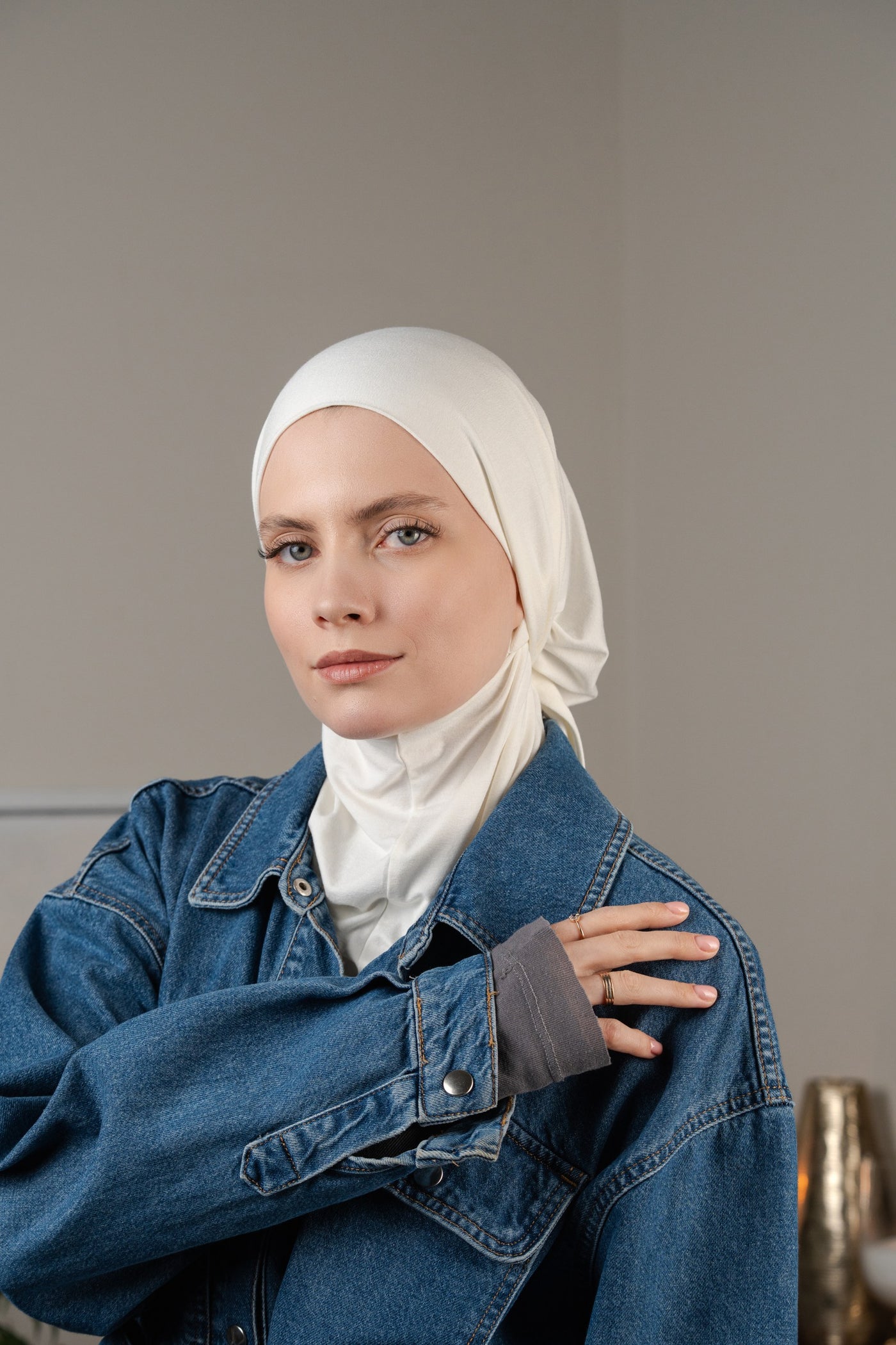 3in1 praktischer Hijab - weiß