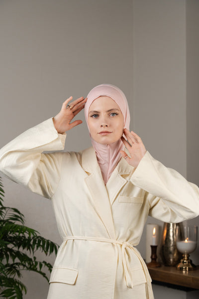 Hijab zippé - rose pâle
