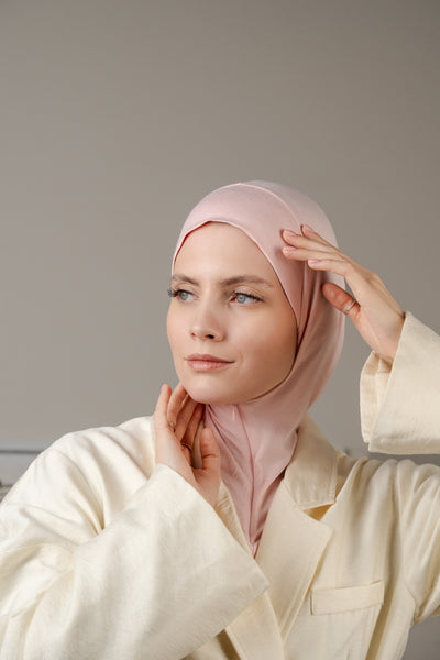 Hijab zippé - rose pâle